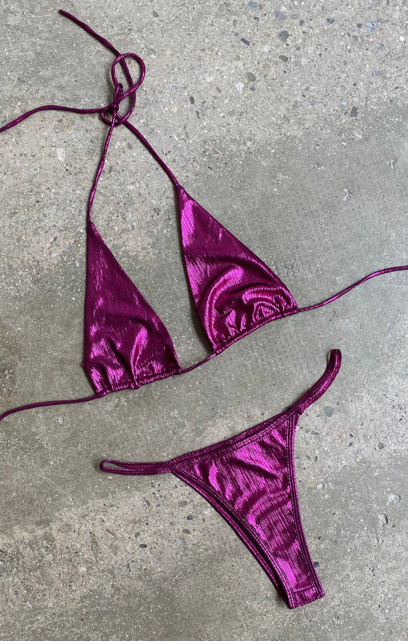 Metallic pink 2025 bathing suit