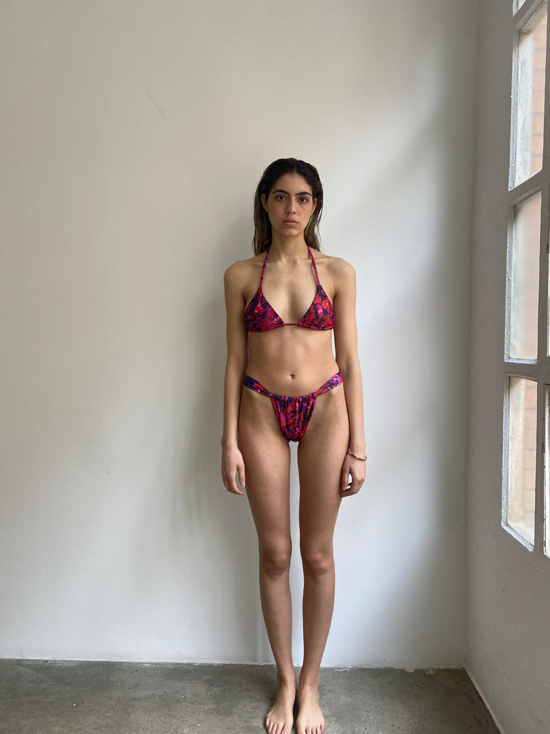 Magenta Print Bikini Bottom