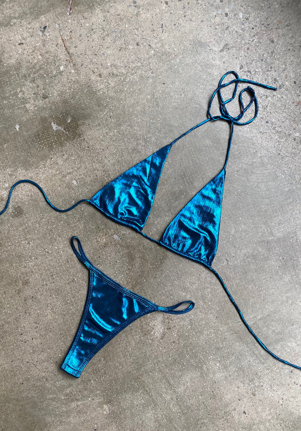 Metallic blue Bikini Bottom