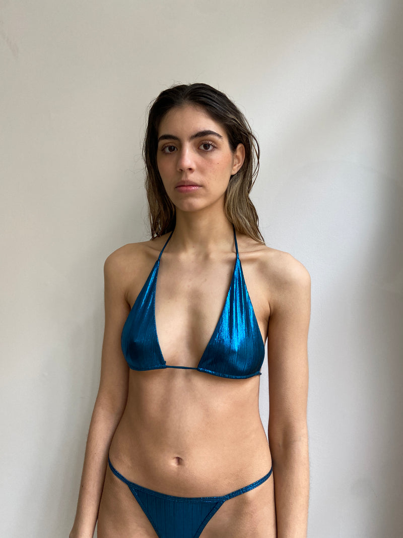 Metallic blue Bikini Top