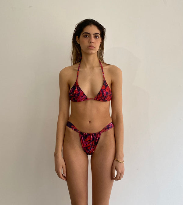 Magenta Print Bikini Top